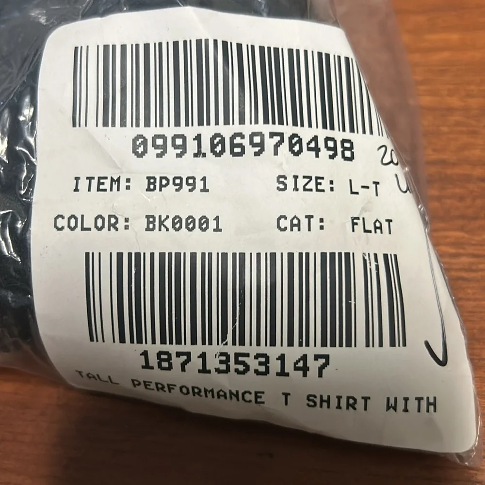 J Crew BLACK Performance T-shirt with COOLMAX® technology BP991